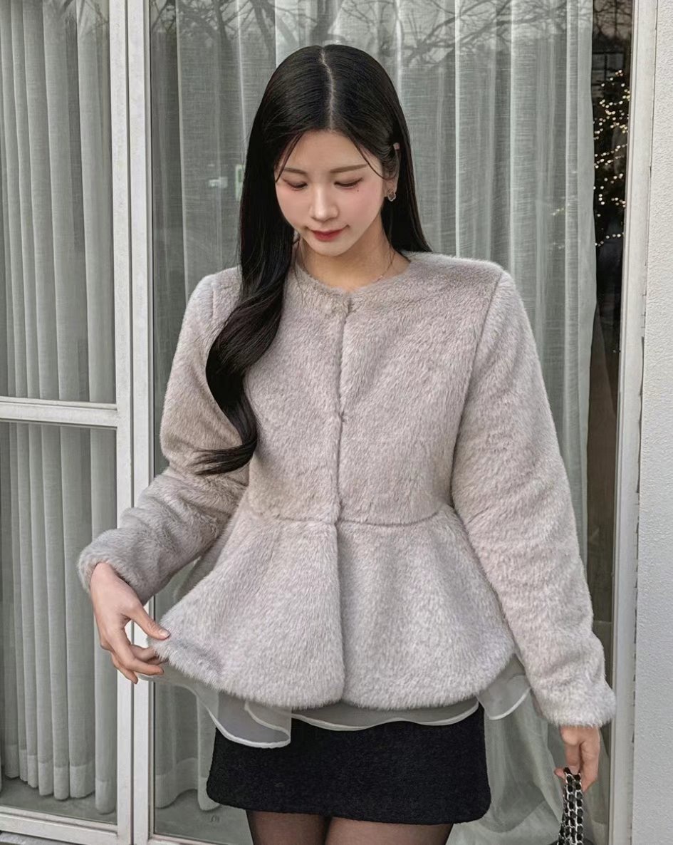 EEYOU東大門實拍女裝新款時尚職業推薦熱賣24秋冬真品短款大衣EEYOU短款大衣圖色3