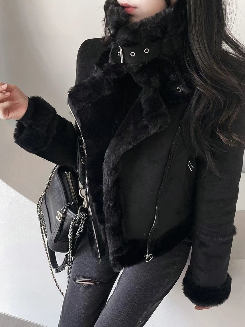 EEYOU韓國代購女裝新款推薦24秋冬休閑人氣熱賣時尚短款大衣EEYOU短款大衣