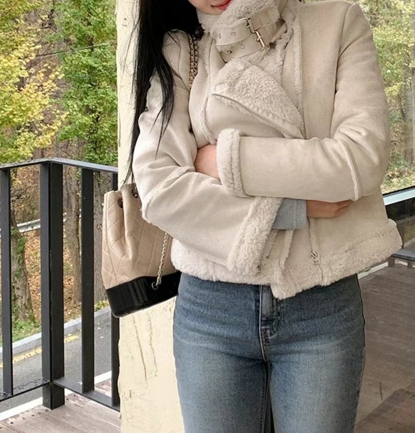 EEYOU韓國代購女裝新款推薦24秋冬休閑人氣熱賣時尚短款大衣EEYOU短款大衣圖色3