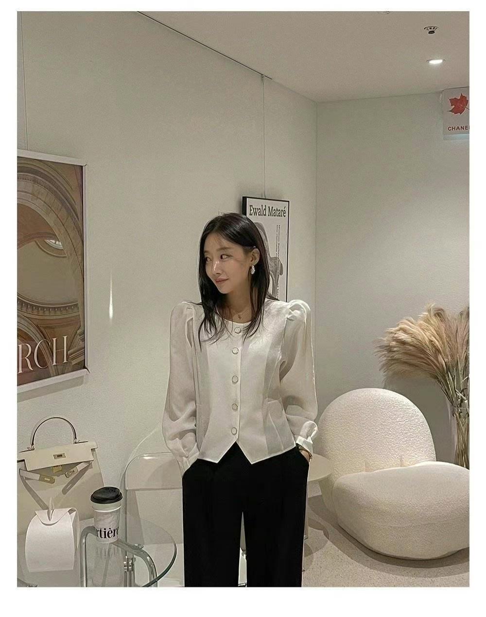 OLIVIA韓國直郵女裝新品熱賣時尚真品休閑職業推薦襯衫蕾絲衫OLIVIA襯衫/蕾絲衫