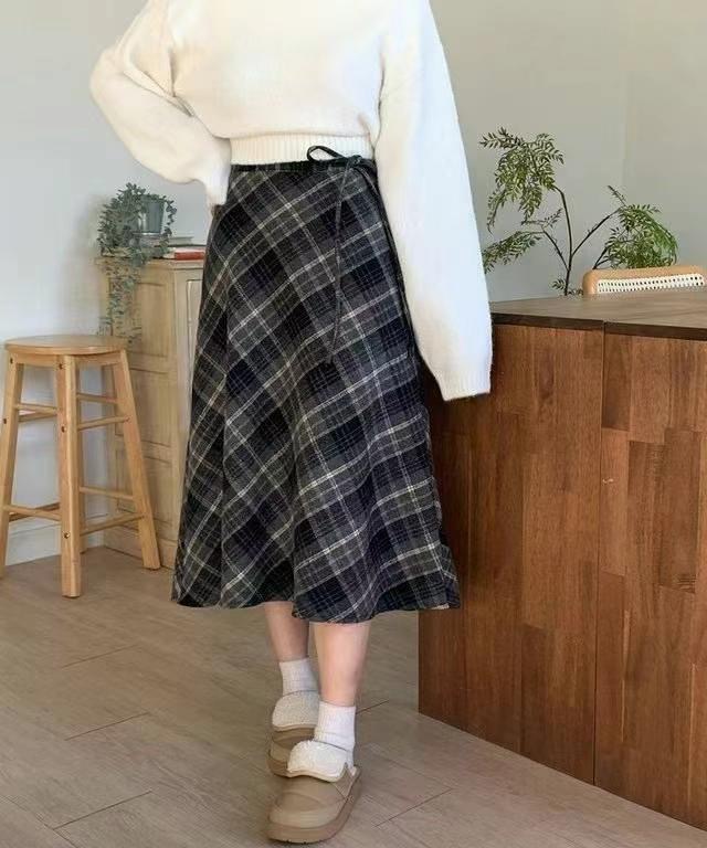 OLIVIA東大門代購女士新品職業24秋冬半身裙中短裙格紋半身裙OLIVIA半身裙/中短裙圖色2