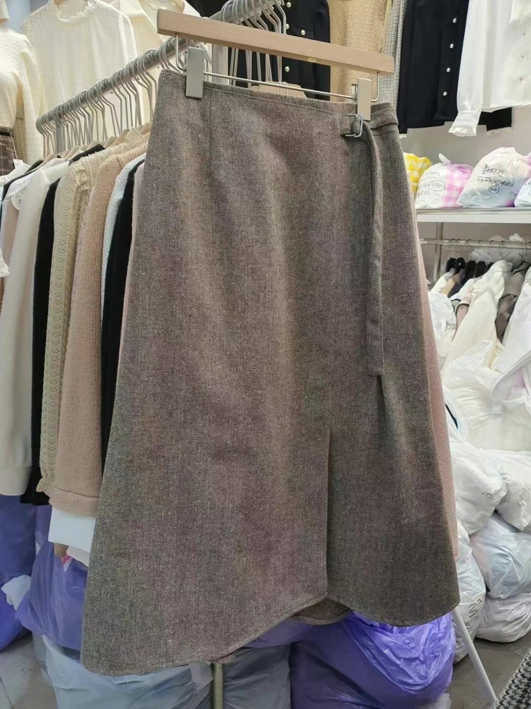 OLIVIA東大門代購女士新品推薦休閑熱賣真品職業長裙人字紋OLIVIA長裙
