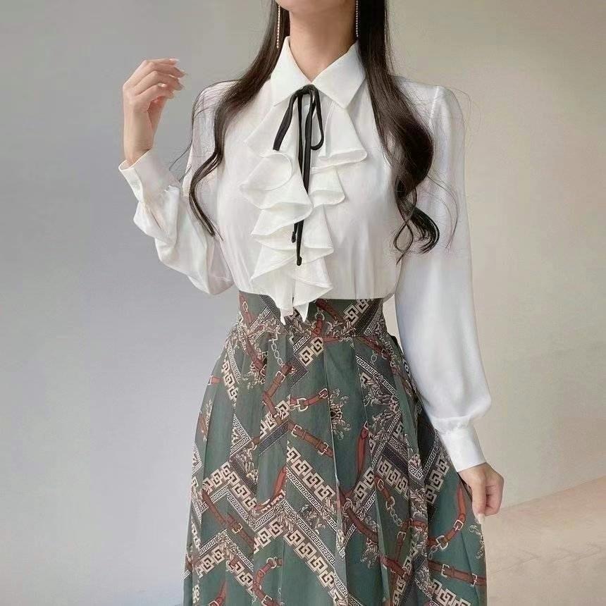 OLIVIA韓國代購女裝新款職業真品時尚人氣休閑24秋冬襯衫蕾絲衫OLIVIA襯衫/蕾絲衫