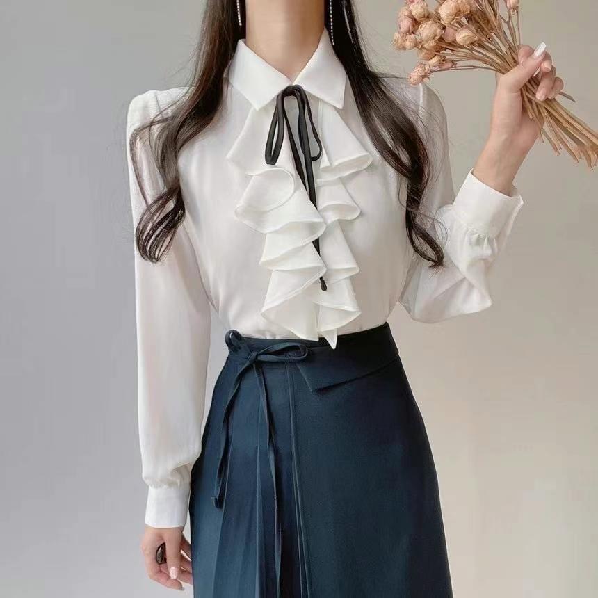 OLIVIA韓國代購女裝新款職業真品時尚人氣休閑24秋冬襯衫蕾絲衫OLIVIA襯衫/蕾絲衫圖色3