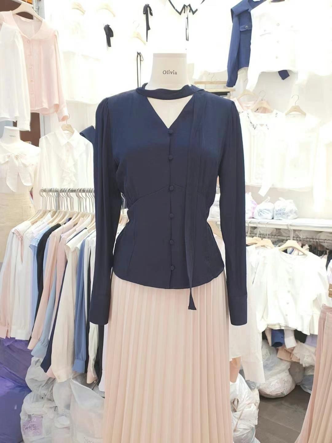 OLIVIA東大門代購女裝新品推薦熱賣時尚職業24秋冬襯衫蕾絲衫OLIVIA襯衫/蕾絲衫