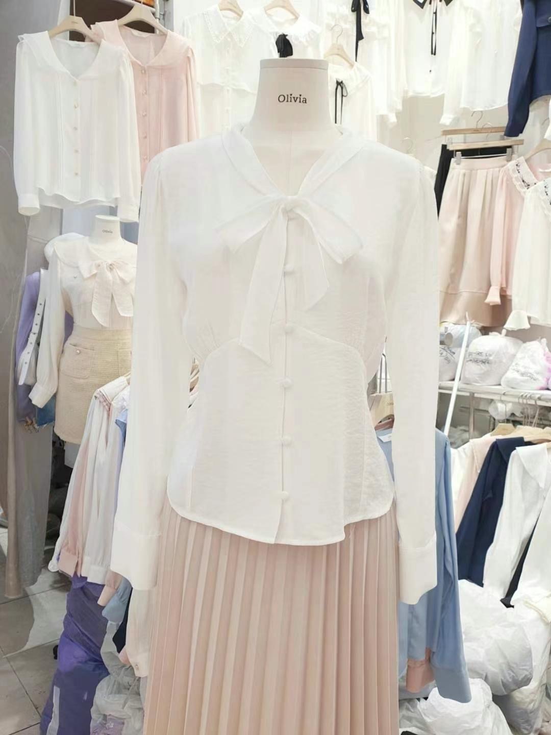 OLIVIA東大門代購女裝新品推薦熱賣時尚職業24秋冬襯衫蕾絲衫OLIVIA襯衫/蕾絲衫