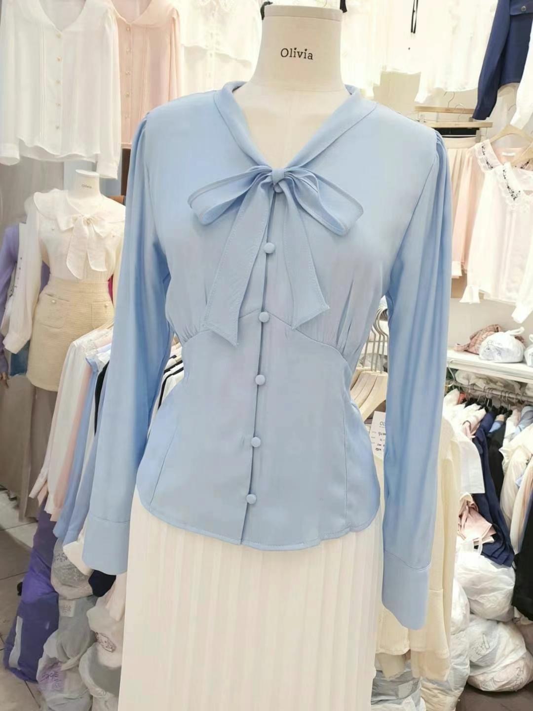 OLIVIA東大門代購女裝新品推薦熱賣時尚職業24秋冬襯衫蕾絲衫OLIVIA襯衫/蕾絲衫圖色2