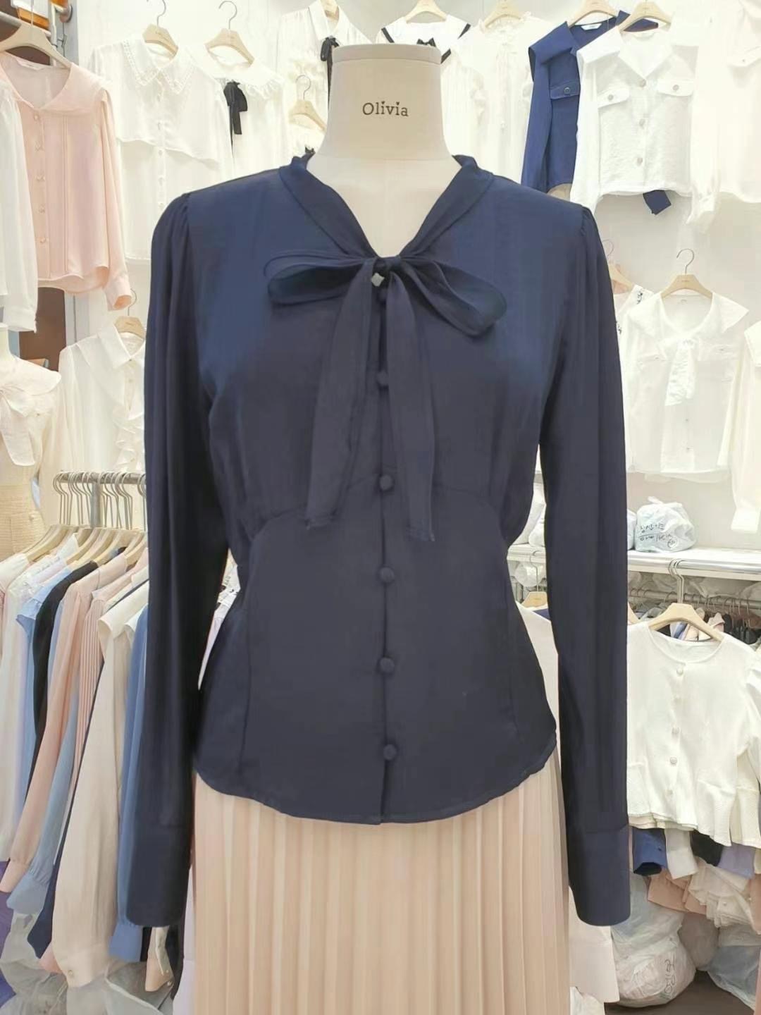 OLIVIA東大門代購女裝新品推薦熱賣時尚職業24秋冬襯衫蕾絲衫OLIVIA襯衫/蕾絲衫圖色4