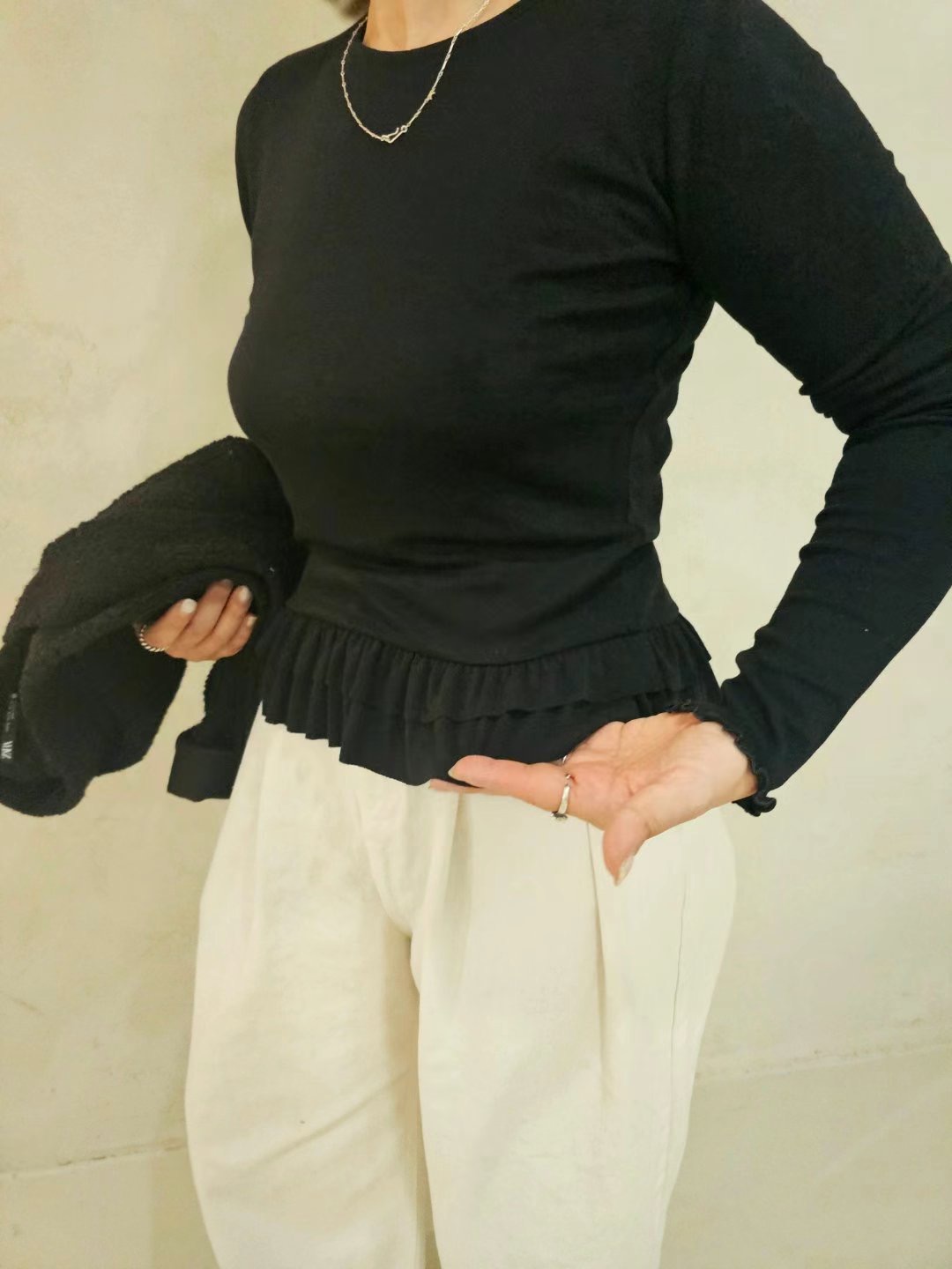 EUN-OT韓國直郵東大門代購女裝新款休閑真品職業24秋冬長袖T恤EUN-OT長袖T恤