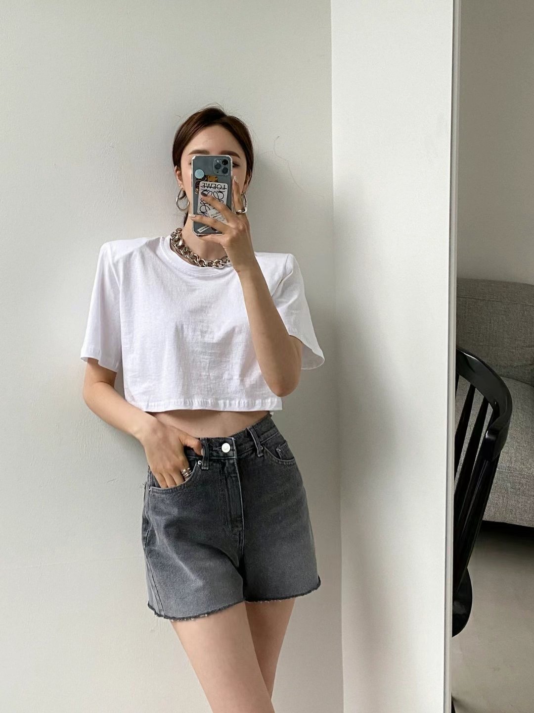 DOUBLEM韓國直郵東大門代購女裝新品人氣推薦休閑熱賣24秋冬短褲DOUBLEM短褲