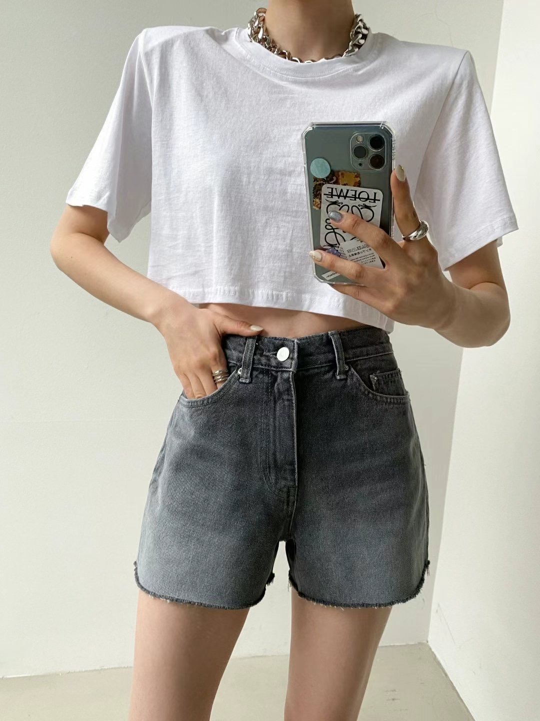 DOUBLEM韓國直郵東大門代購女裝新品人氣推薦休閑熱賣24秋冬短褲DOUBLEM短褲圖色1
