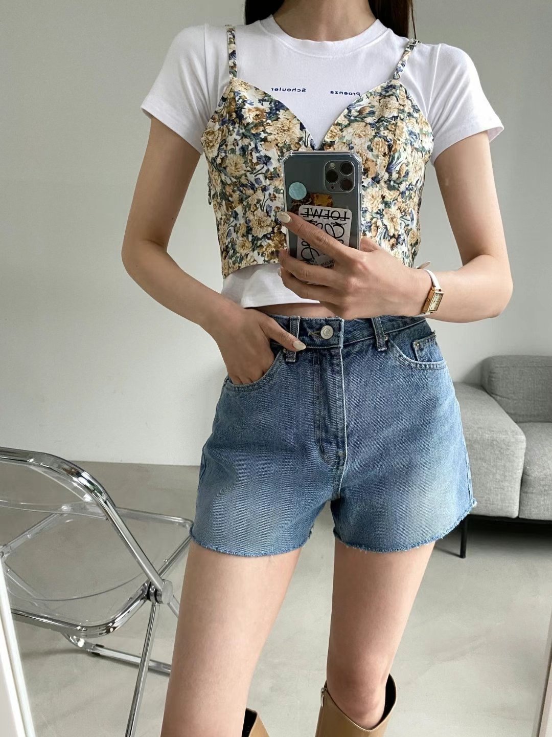 DOUBLEM韓國直郵東大門代購女裝新品人氣推薦休閑熱賣24秋冬短褲DOUBLEM短褲圖色2