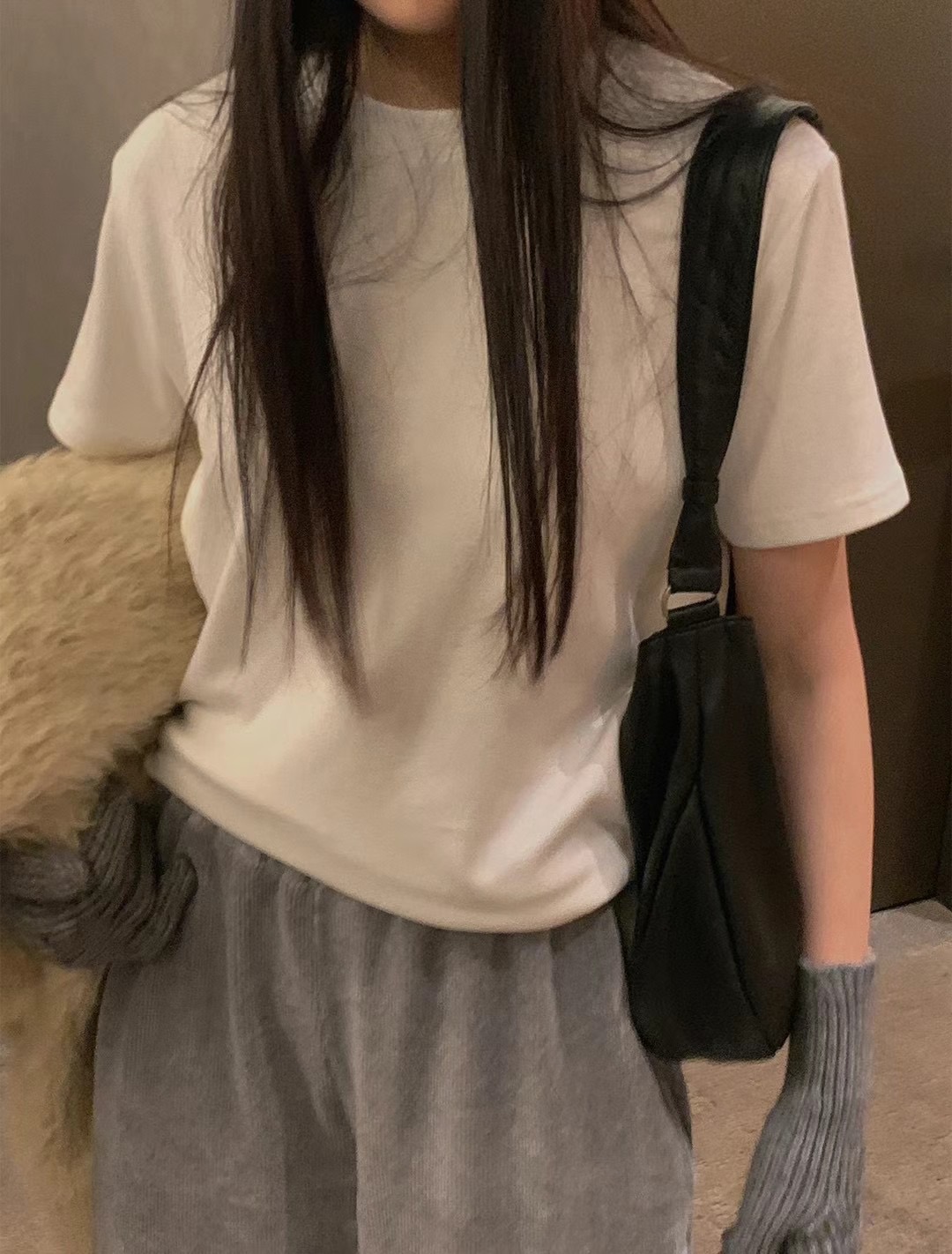 COIN直郵韓國代購女裝新品休閑24秋冬職業時尚熱賣人氣T恤拉絨COINT恤圖色3