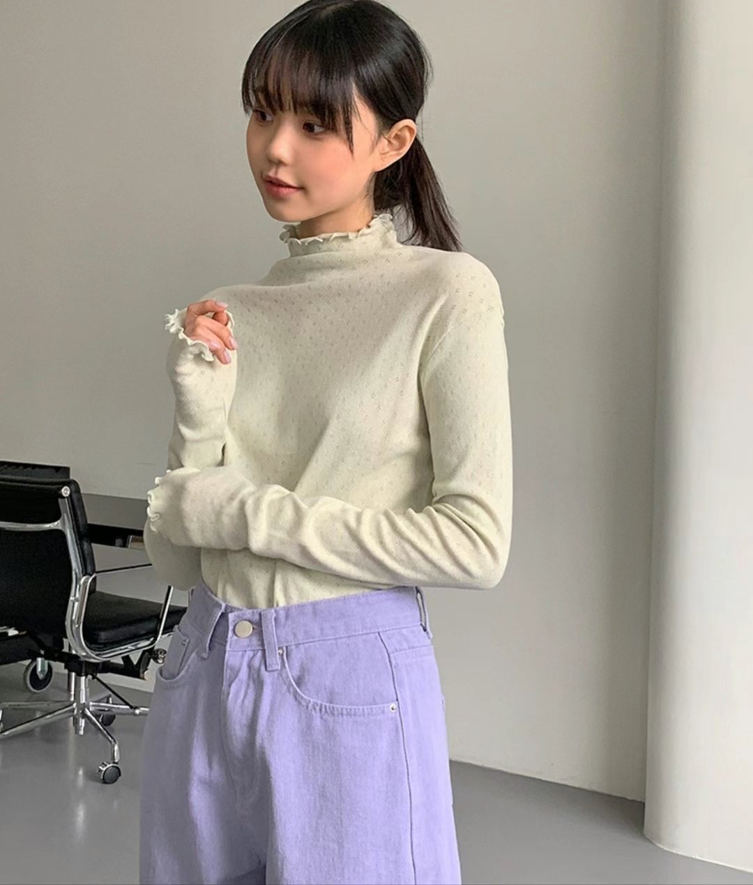 EUN-OT韓國直郵東大門實拍女裝新品職業真品時尚推薦長袖T恤EUN-OT長袖T恤
