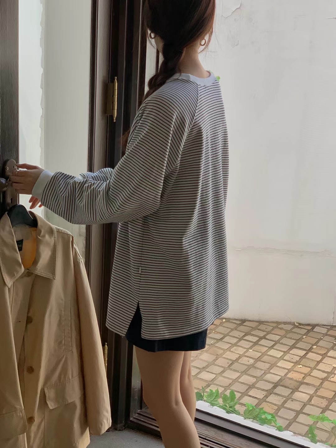 COIN直郵韓國代購女裝新品休閑24秋冬職業人氣時尚真品長袖T恤COIN長袖T恤