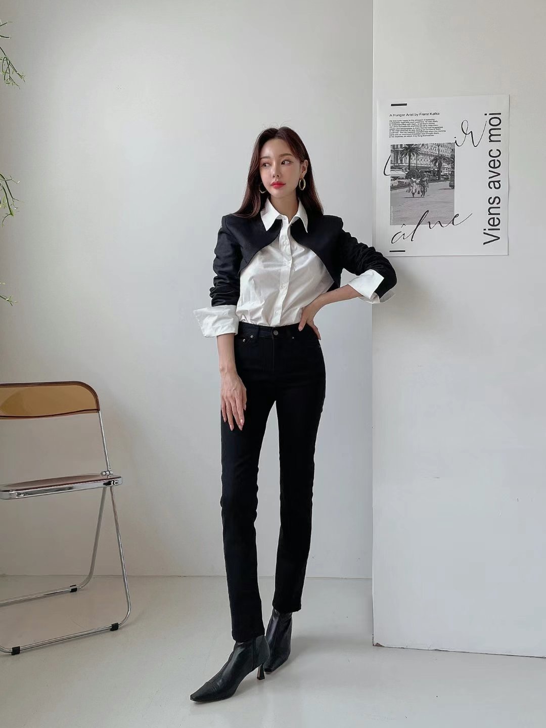 DOUBLEM韓國直郵東大門代購女裝新品時尚人氣休閑職業牛仔褲DOUBLEM牛仔褲圖色2