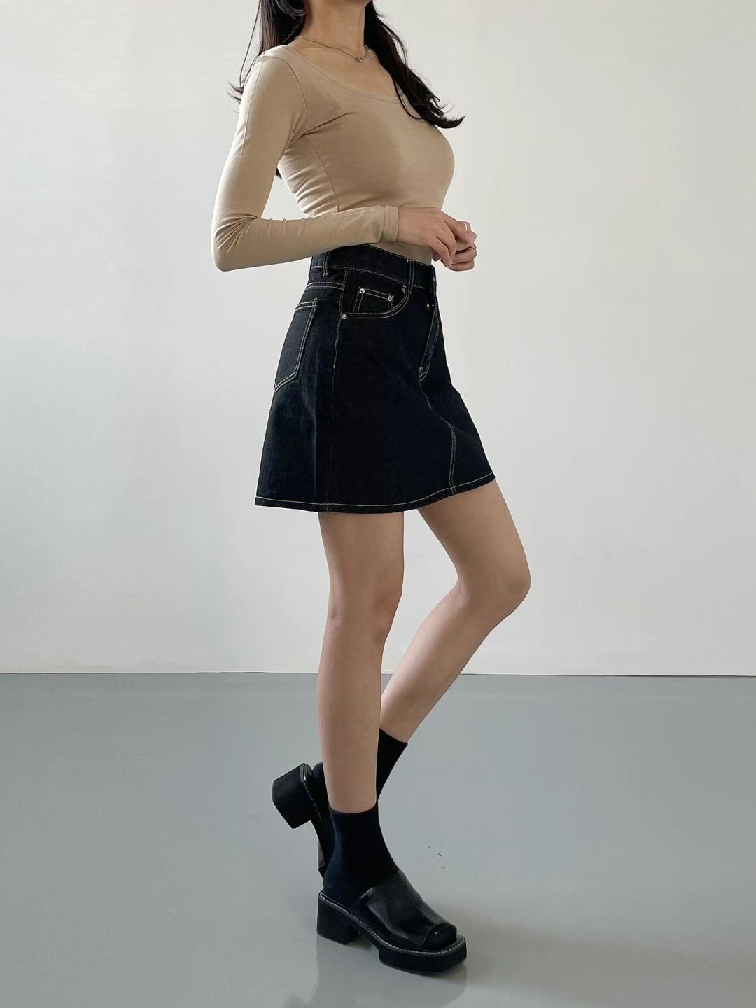 DOUBLEM韓國直郵東大門代購女裝新款真品時尚人氣職業熱賣短裙DOUBLEM短裙
