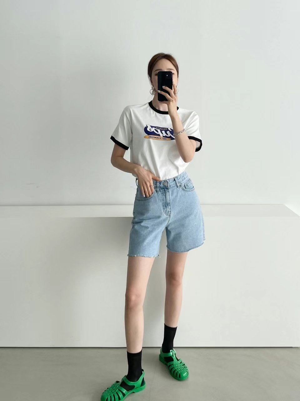 DOUBLEM韓國直郵東大門代購女裝新款真品休閑24秋冬推薦短褲DOUBLEM短褲