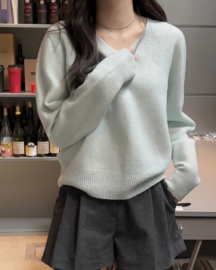 MAYBEEN韓國直郵東大門實拍女裝新品24秋冬休閑職業針織衫羊毛MAYBE&CO針織衫
