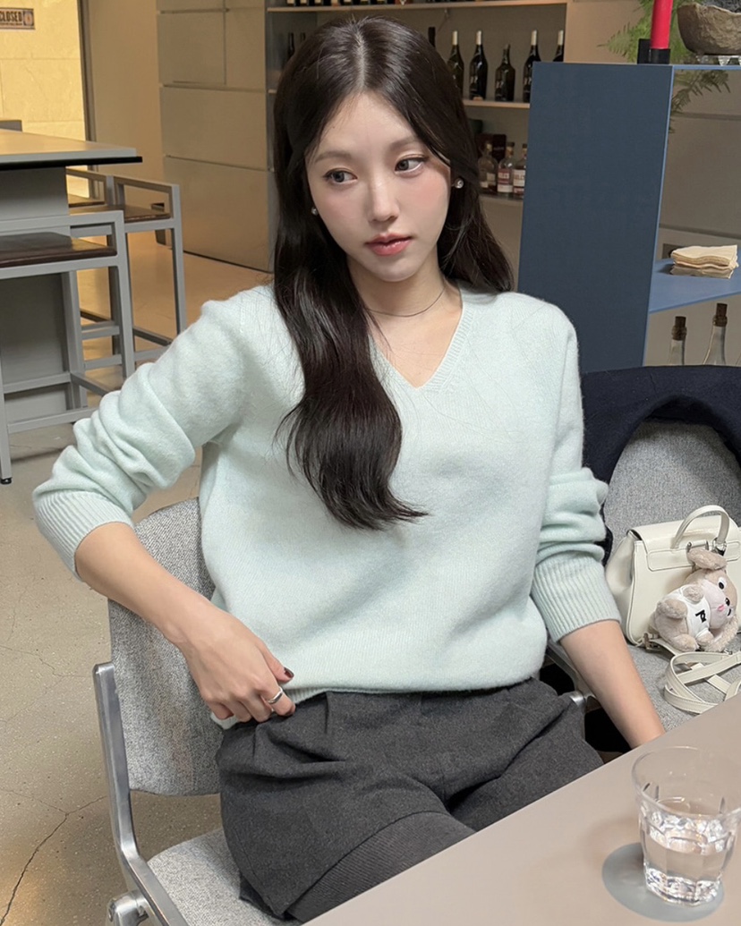 MAYBEEN韓國直郵東大門實拍女裝新品24秋冬休閑職業針織衫羊毛MAYBE&CO針織衫