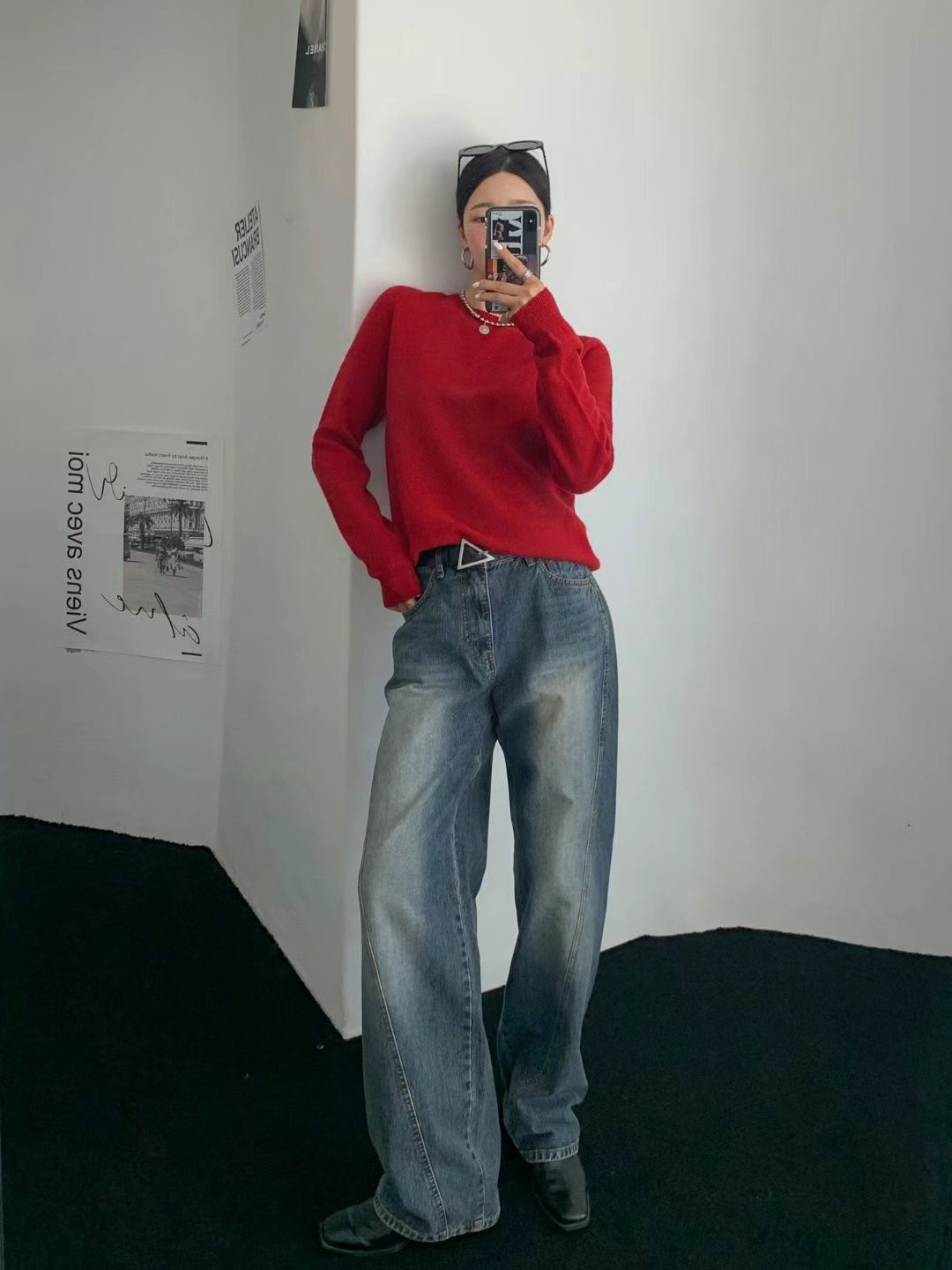 DOUBLEM韓國直郵東大門代購女裝新款人氣24秋冬熱賣推薦牛仔褲DOUBLEM牛仔褲