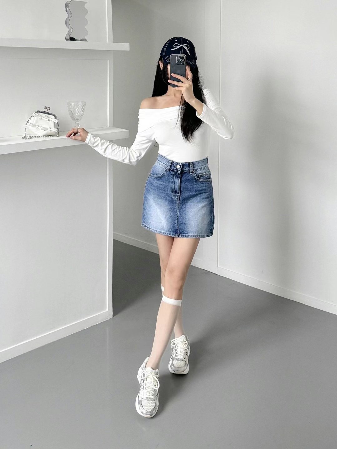 DOUBLEM韓國直郵東大門代購女裝新品時尚休閑真品推薦職業短裙DOUBLEM短裙