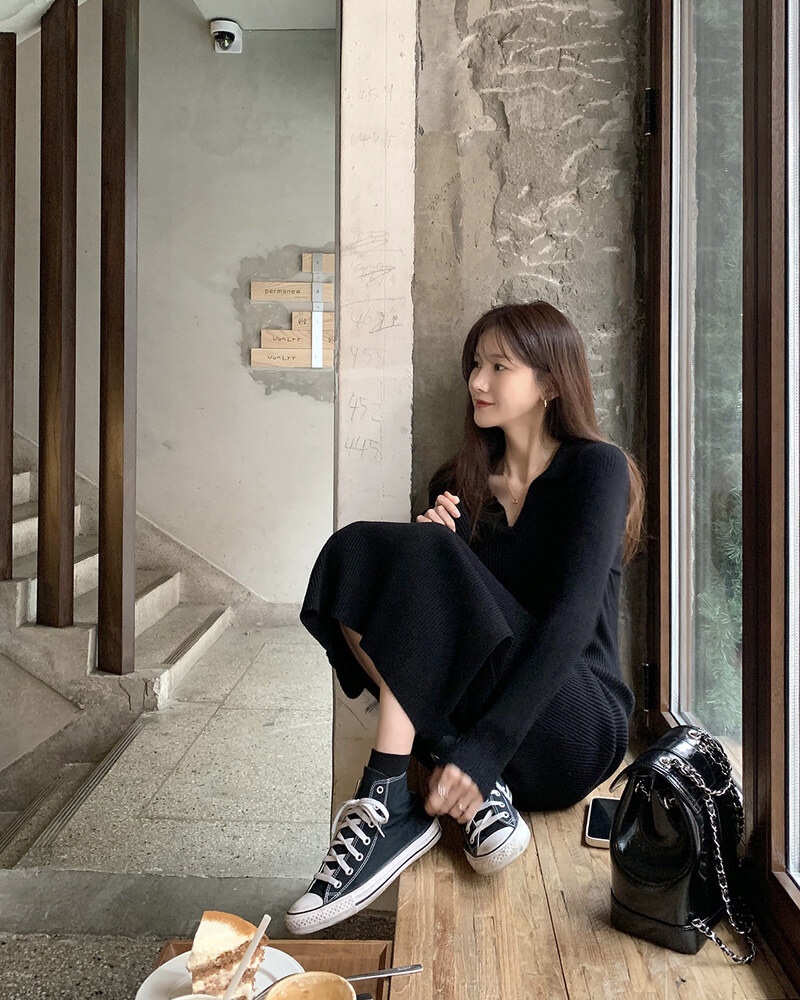 MAYBEEN韓國直郵東大門代購女裝新款職業時尚真品24秋冬連衣裙MAYBE&CO連衣裙