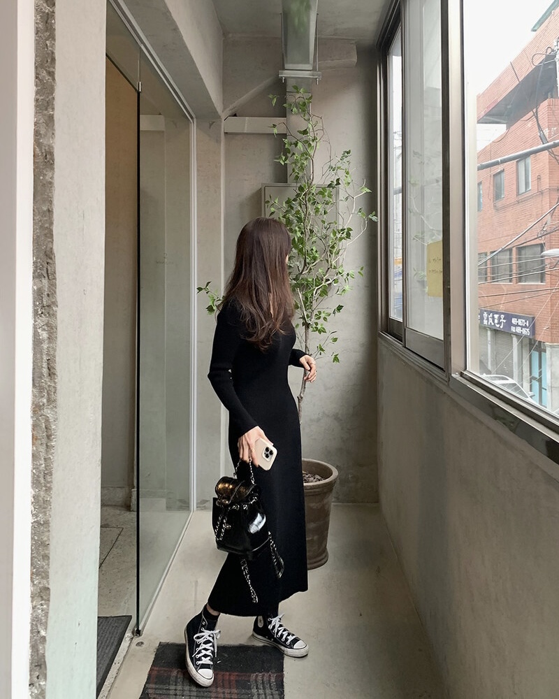 MAYBEEN韓國直郵東大門代購女裝新款職業時尚真品24秋冬連衣裙MAYBE&CO連衣裙
