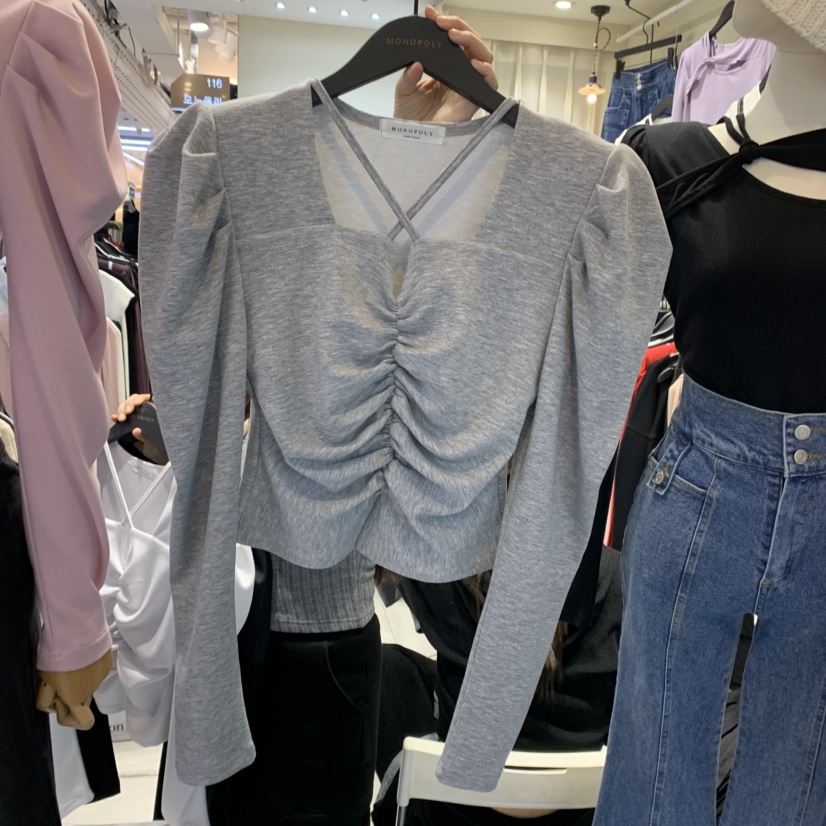 MONO_POLY韓國直郵女裝新品時尚人氣休閑真品24秋冬長袖T恤KC MARKET長袖T恤圖色2
