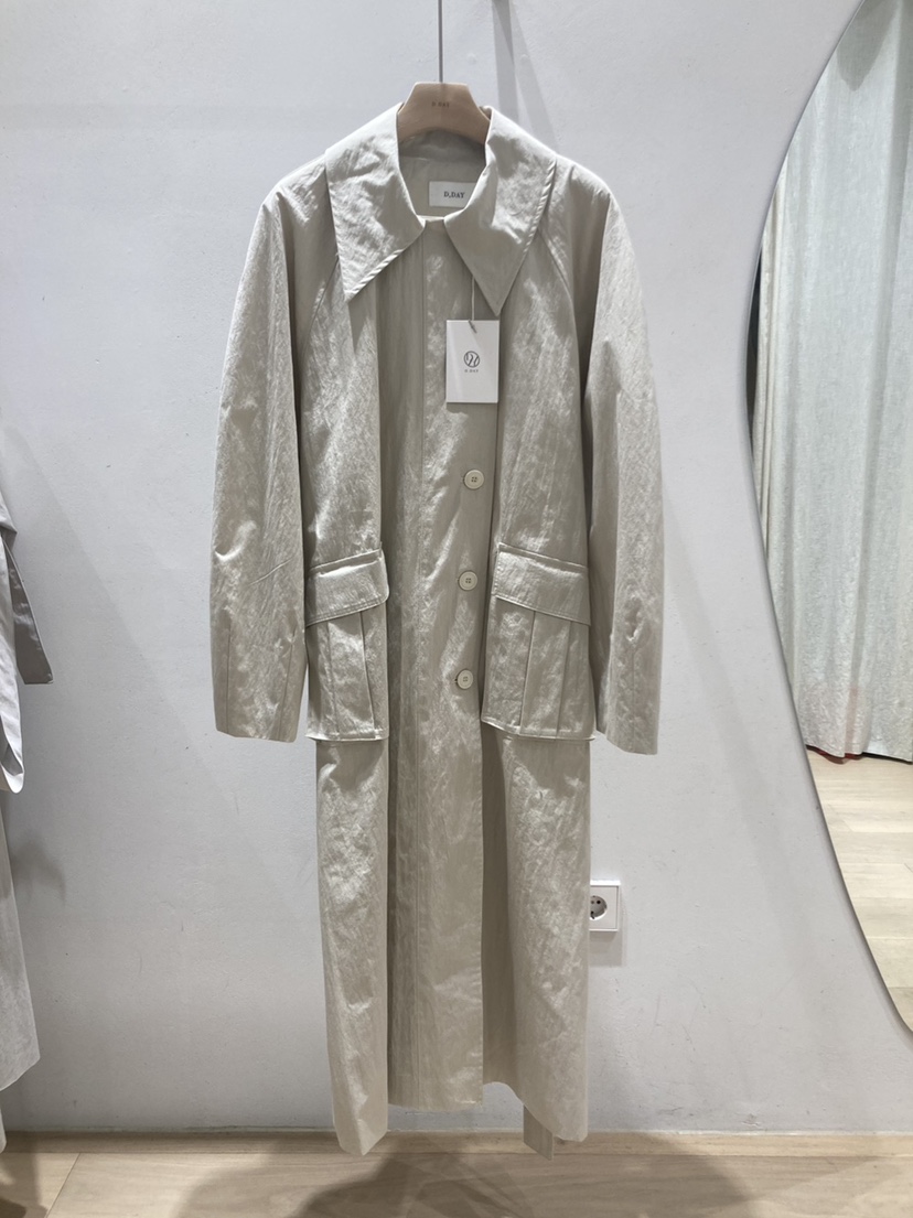 DDAY韓國直郵東大門代購女裝新品時尚休閑真品長款風衣春款DDAY長款風衣圖色2