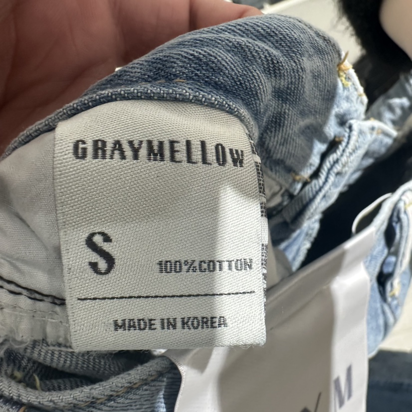 GRAYMELLOW直郵韓國代購女裝新品人氣時尚休閑真品牛仔褲春款GRAYMELLOW牛仔褲