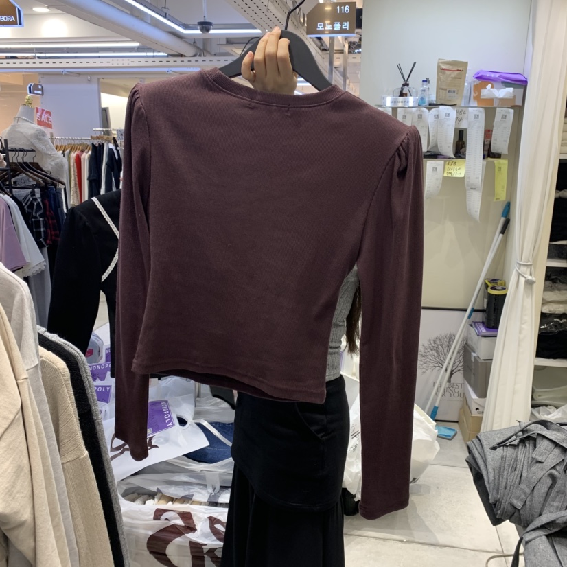 MONO_POLY韓國直郵女裝新品職業熱賣真品時尚長袖T恤假兩件KC MARKET長袖T恤