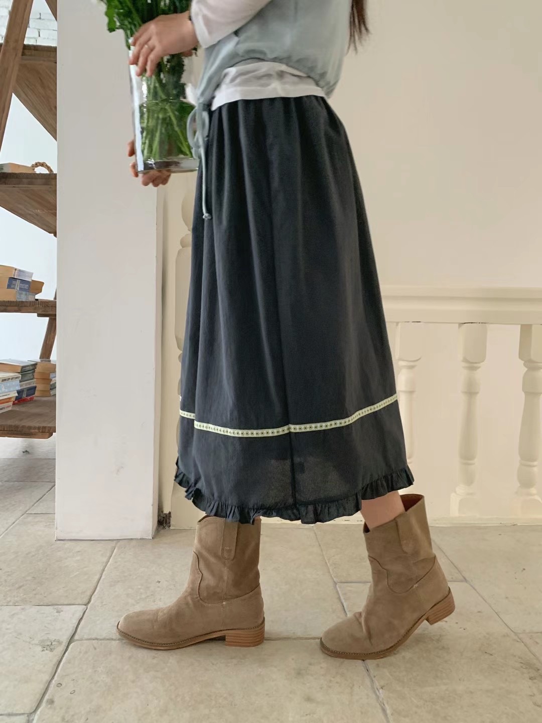 FLAMINGO東大門代購女裝新品推薦熱賣24秋冬時尚半身裙中短裙FLAMINGO半身裙/中短裙