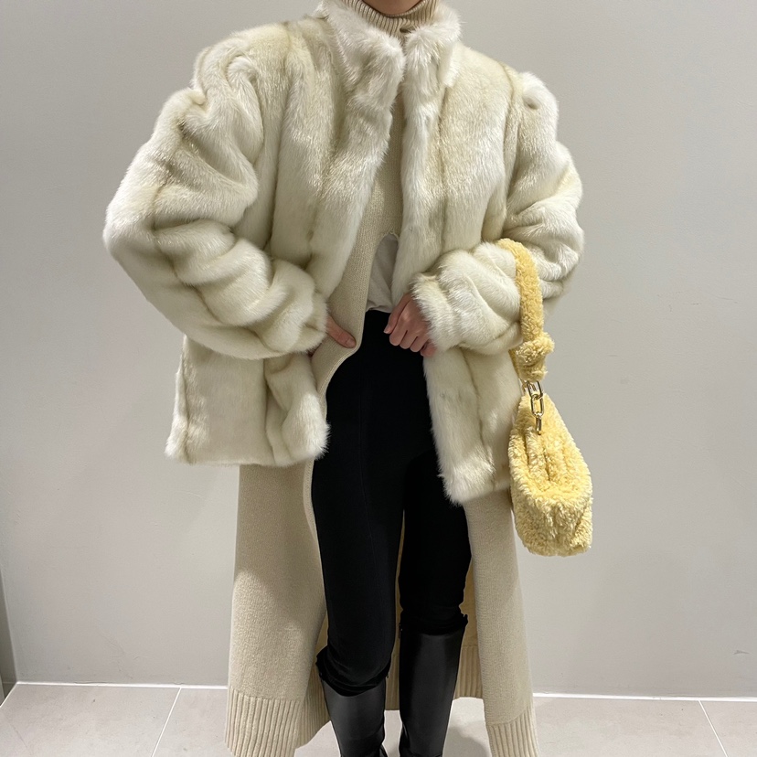 TRIPLE SEVEN東大門實拍女裝新款職業24秋冬夾克水貂毛毛皮TRIPLE SEVEN夾克