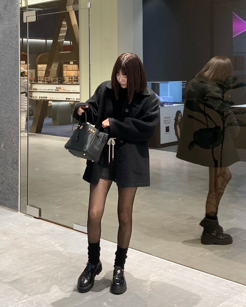COURGETTE東大門實拍女裝新款休閑24秋冬真品推薦中長款大衣COURGETTE中長款大衣