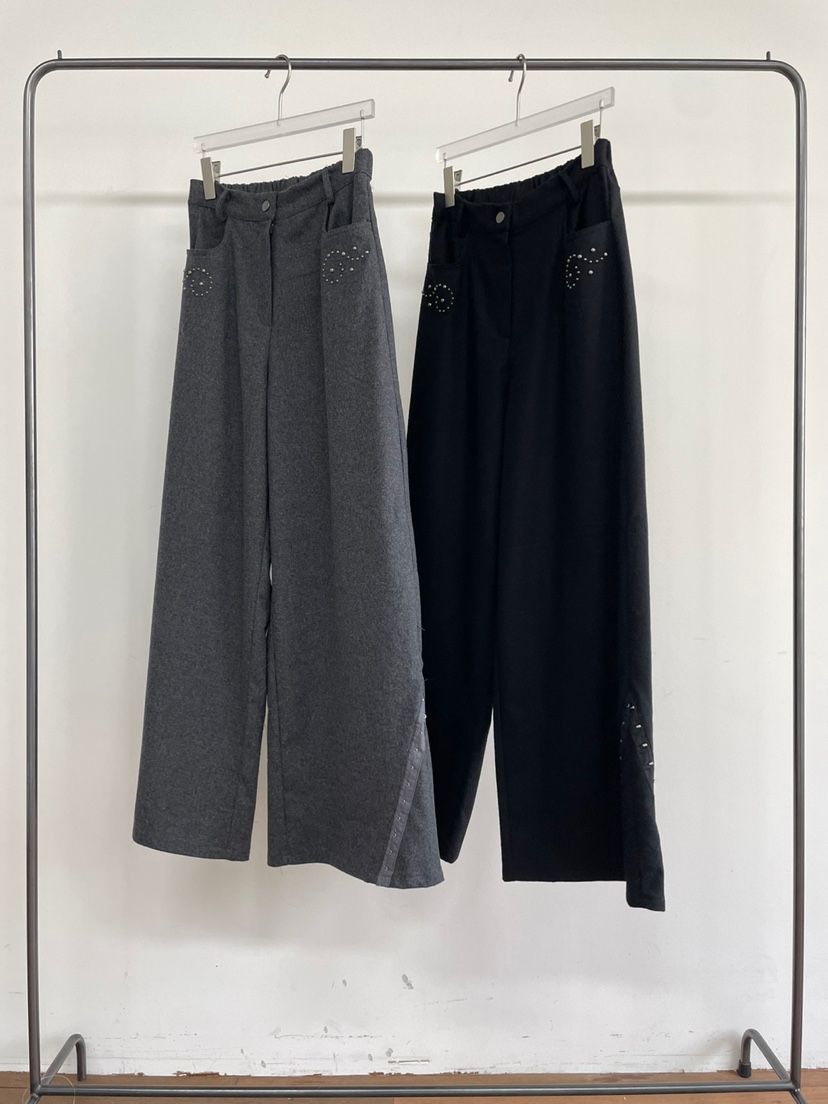 TEXTURE東大門代購女裝新品人氣真品職業熱賣時尚24秋冬休閑褲待定休閑褲