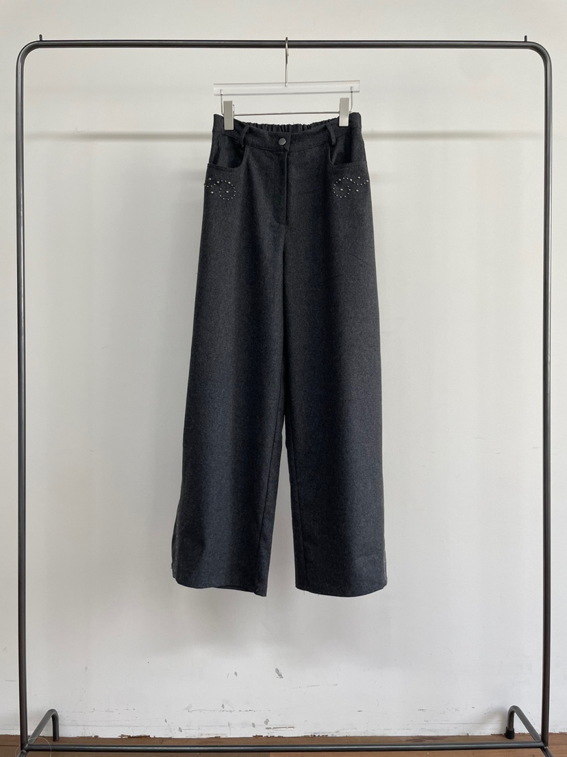 TEXTURE東大門代購女裝新品人氣真品職業熱賣時尚24秋冬休閑褲待定休閑褲