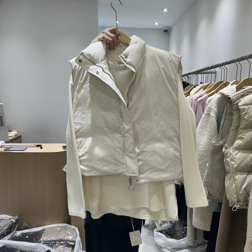 EN.U韓國直郵女士新品人氣推薦時尚職業馬甲里外穿雙面鴨絨EN.U馬甲