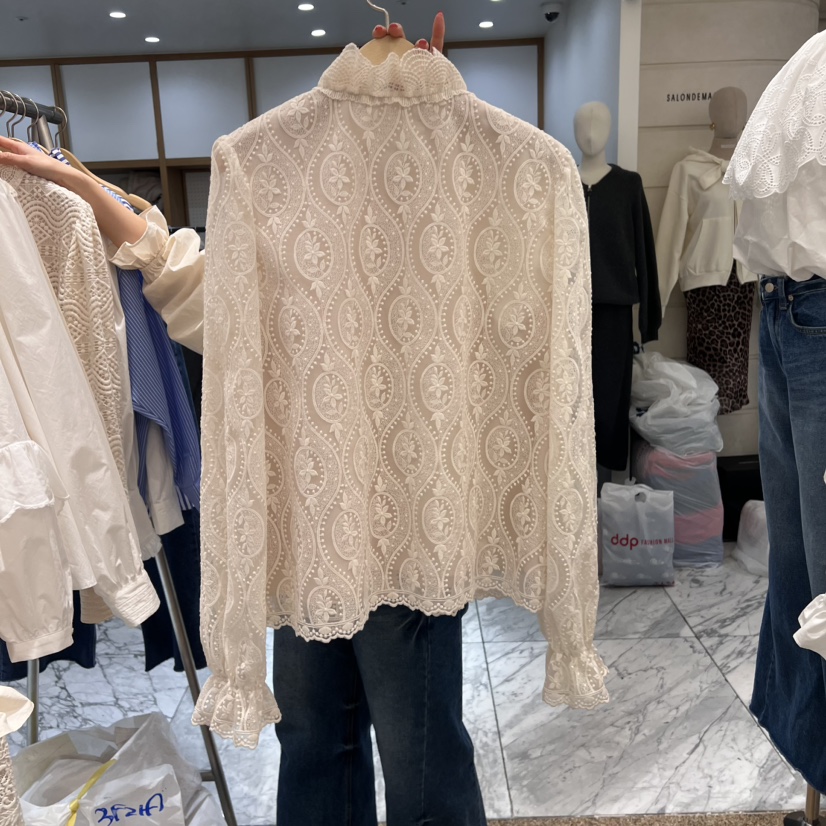 A STORE韓國直郵女士新品人氣休閑推薦24秋冬襯衫蕾絲衫春款A STORE襯衫/蕾絲衫