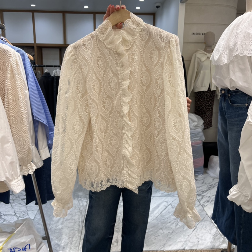 A STORE韓國直郵女士新品人氣休閑推薦24秋冬襯衫蕾絲衫春款A STORE襯衫/蕾絲衫圖色1