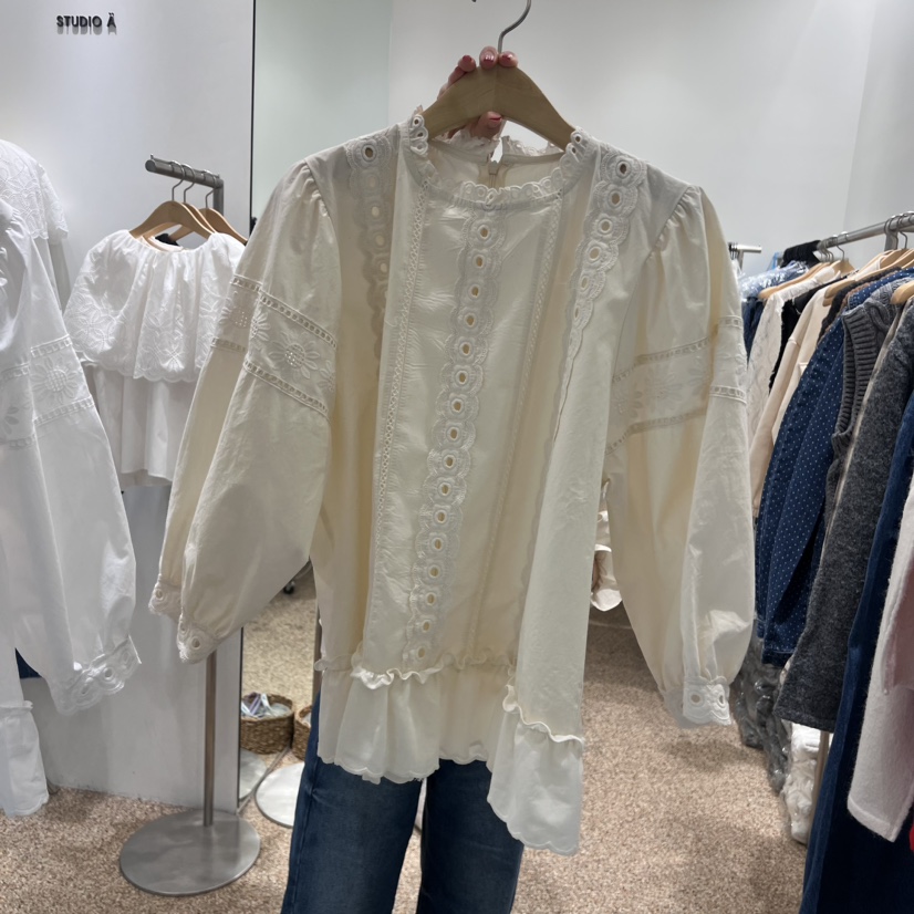 A STORE東大門實拍女士新款時尚職業熱賣24秋冬襯衫蕾絲衫春款A STORE襯衫/蕾絲衫圖色2