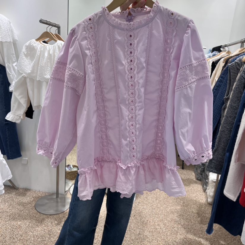 A STORE東大門實拍女士新款時尚職業熱賣24秋冬襯衫蕾絲衫春款A STORE襯衫/蕾絲衫圖色3