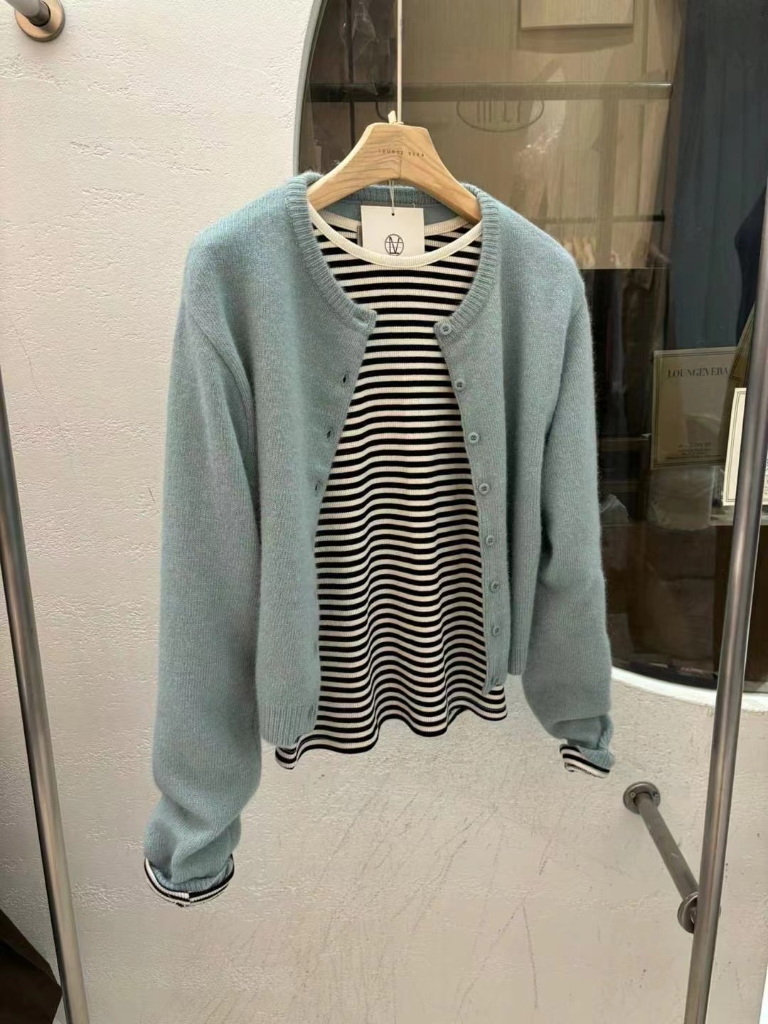 LOUNGE VERA東大門代購女士新品休閑真品24秋冬針織衫狐貍開衫LOUNGE VERA-2件訂針織衫