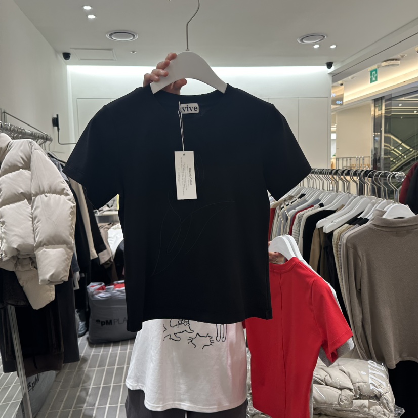 vive東大門代購女裝新款人氣24秋冬時尚真品休閑推薦T恤春款VIVET恤圖色2