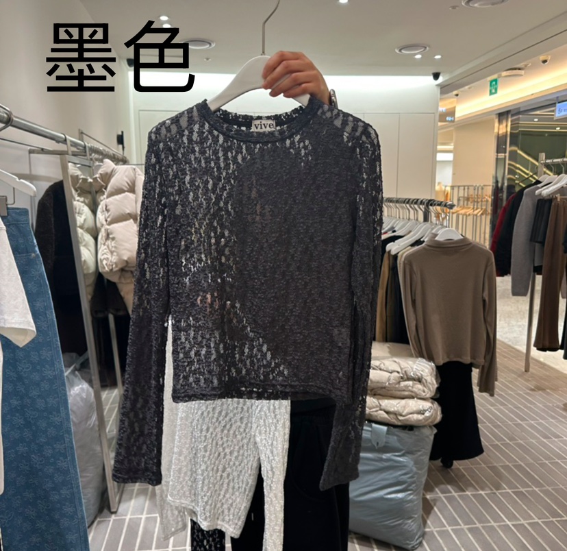 vive東大門代購女裝新品推薦人氣休閑時尚24秋冬襯衫蕾絲衫春款VIVE襯衫/蕾絲衫圖色2