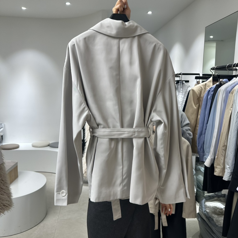 Bethel東大門代購女裝新品24秋冬人氣真品時尚夾克含腰帶春款BETHEL夾克