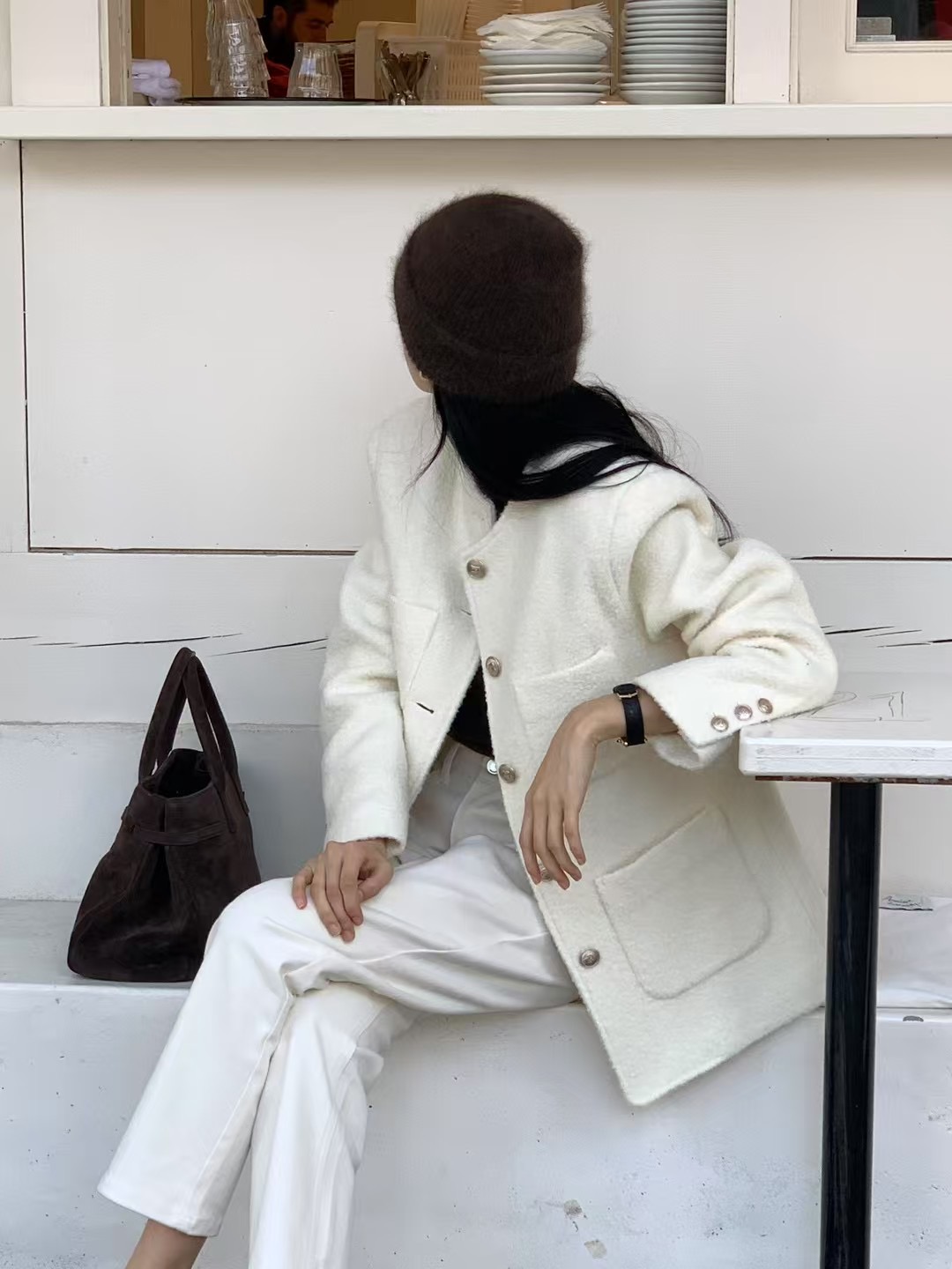ANDYOUBROWN-OT韓國直郵女裝新款休閑職業熱賣真品短款大衣ANDYOUBROWN-OT短款大衣