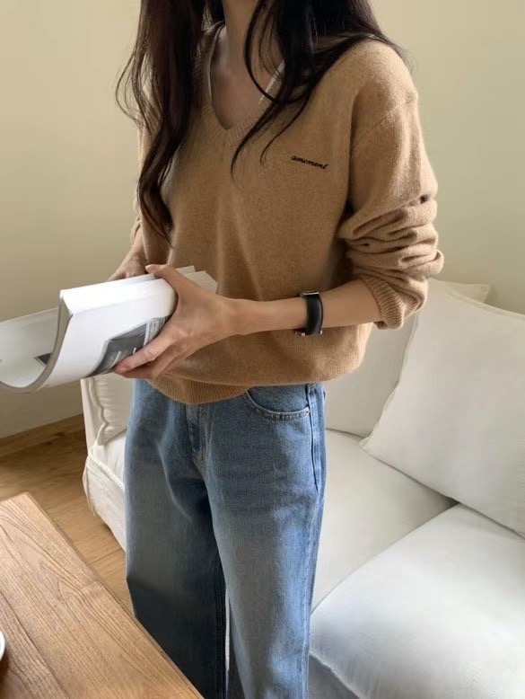 AMOMENT直郵韓國代購女裝新款時尚職業休閑熱賣24秋冬針織衫AMOMENT針織衫
