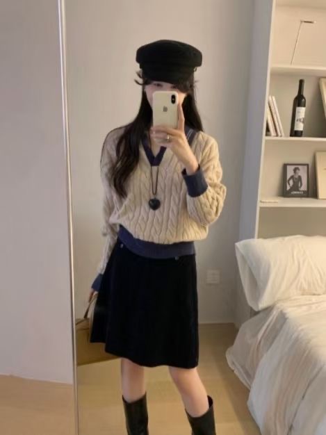 DIFFER韓國直郵東大門代購女裝新品推薦時尚熱賣真品毛衣寬松DIFFER毛衣