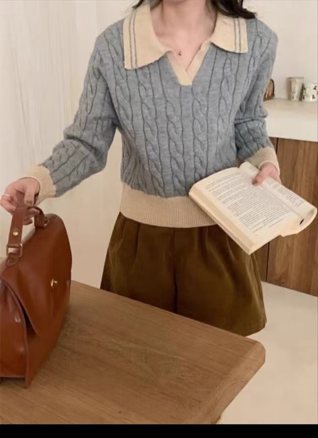 DIFFER韓國直郵東大門代購女裝新品推薦時尚熱賣真品毛衣寬松DIFFER毛衣圖色2